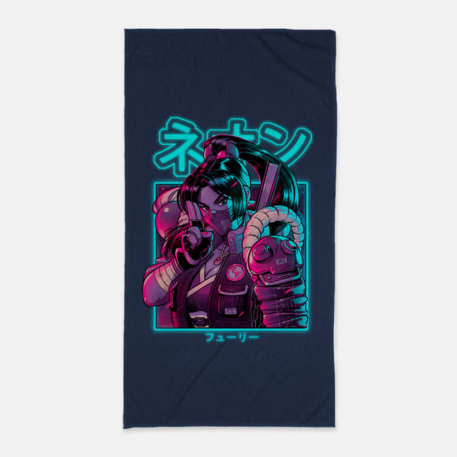 Neon Fury-none beach towel-Bruno Mota