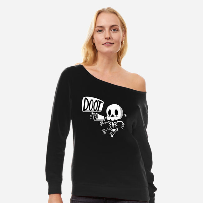 DOOT Skeleton-womens off shoulder sweatshirt-TechraNova