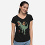 T-Rex Catana-womens v-neck tee-vp021