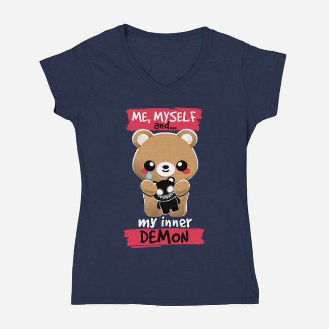 My Inner Demon-womens v-neck tee-NemiMakeit