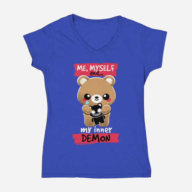 My Inner Demon-womens v-neck tee-NemiMakeit
