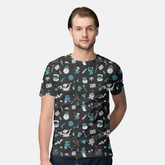 I Love Gaming-mens all over print crew neck tee-queenmob