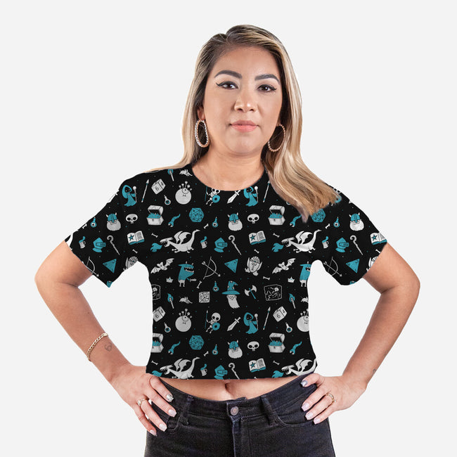 I Love Gaming-womens all over print cropped tee-queenmob