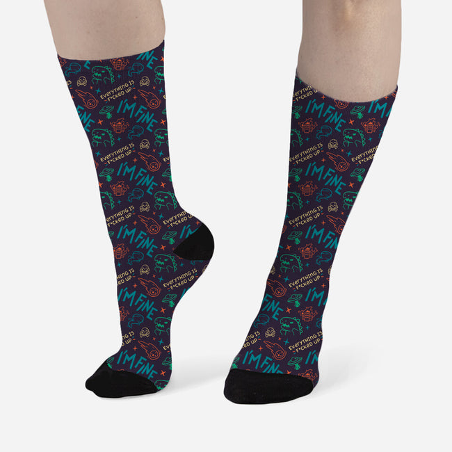 Everything Is Messed Up-unisex all over print crew socks-Geekydog