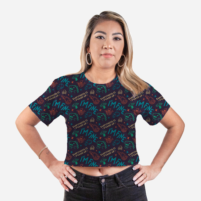 Everything Is Messed Up-womens all over print cropped tee-Geekydog