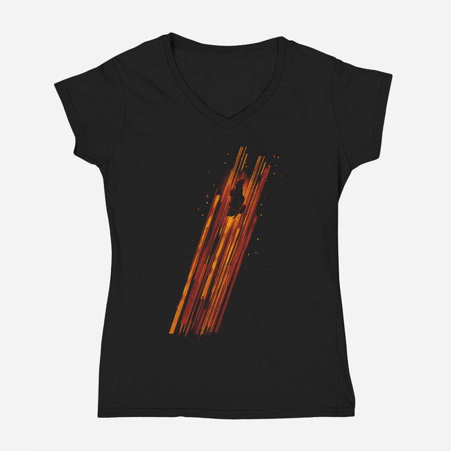 Spaceship Serenity-womens v-neck tee-kharmazero