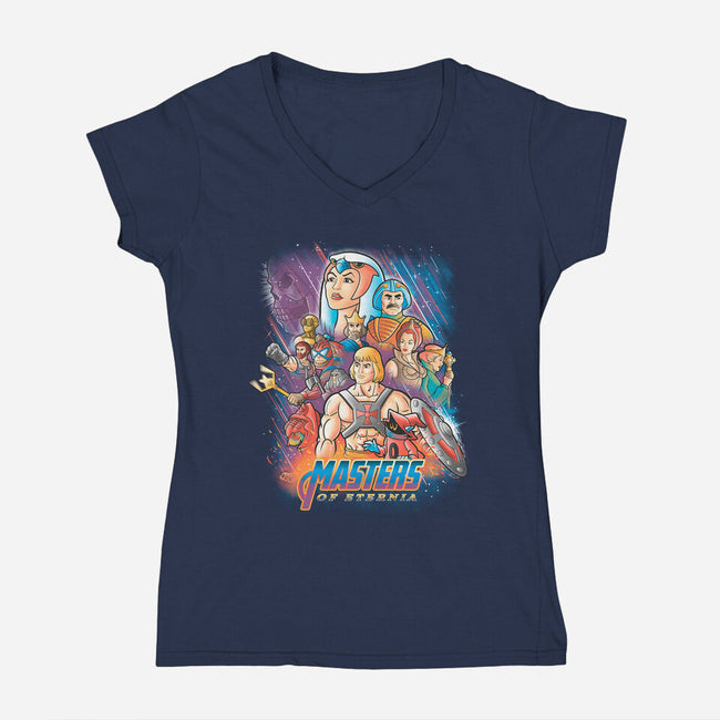 Masters Of Eternia-womens v-neck tee-trheewood