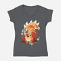 Kitsune Kawaii-womens v-neck tee-NemiMakeit