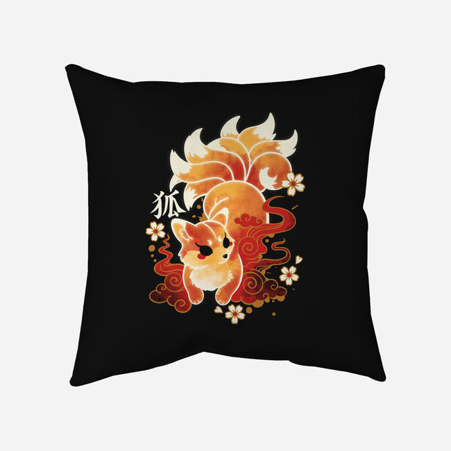 Kitsune Kawaii-none removable cover w insert throw pillow-NemiMakeit
