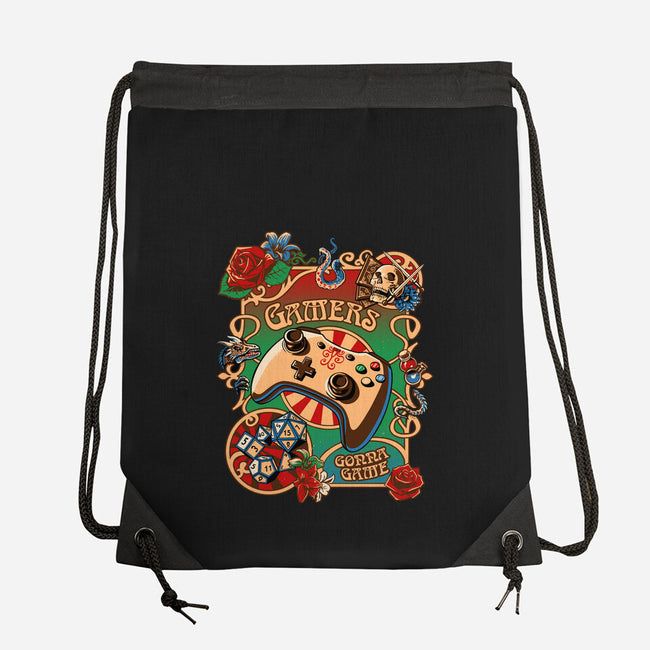 Gamers Gonna Game-none drawstring bag-daobiwan