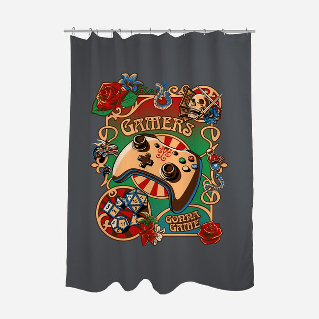 Gamers Gonna Game-none polyester shower curtain-daobiwan
