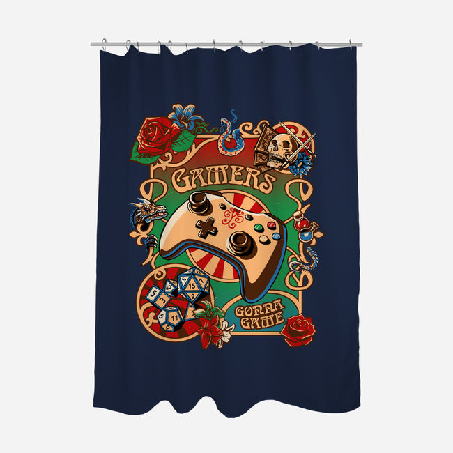 Gamers Gonna Game-none polyester shower curtain-daobiwan
