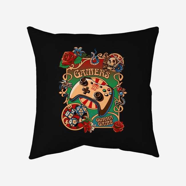 Gamers Gonna Game-none removable cover w insert throw pillow-daobiwan