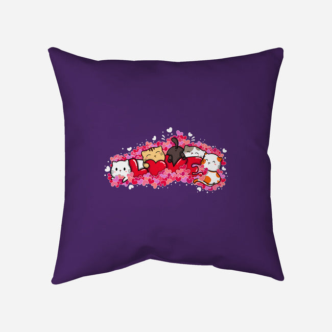 Love Cats-none removable cover throw pillow-krisren28