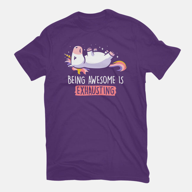 Being Awesome Is Exhausting-womens basic tee-eduely