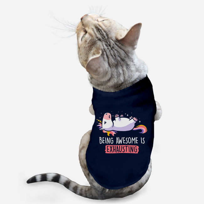 Being Awesome Is Exhausting-cat basic pet tank-eduely