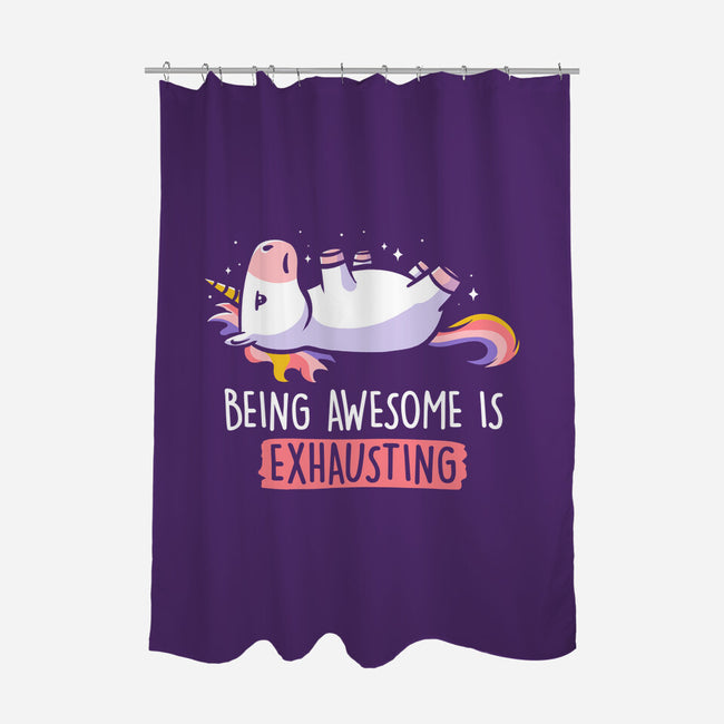 Being Awesome Is Exhausting-none polyester shower curtain-eduely