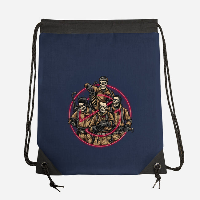 Busted Ghosts-none drawstring bag-glitchygorilla