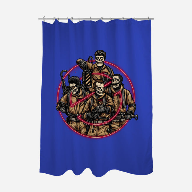 Busted Ghosts-none polyester shower curtain-glitchygorilla