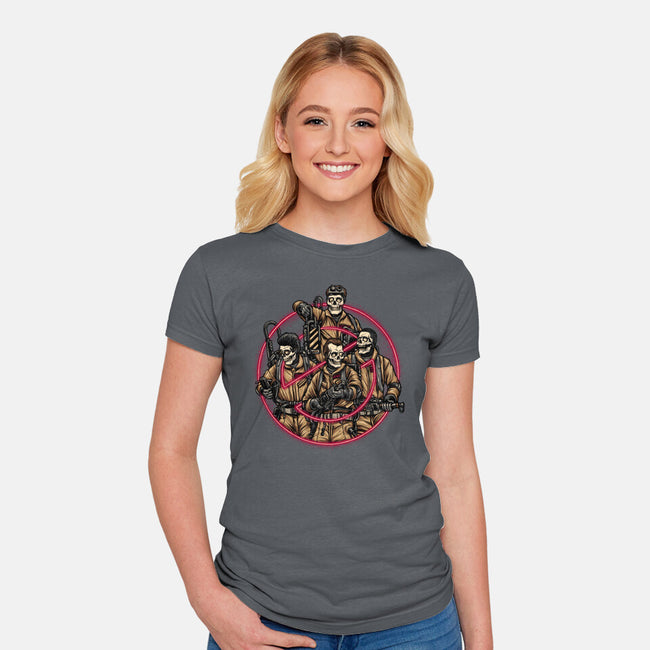 Busted Ghosts-womens fitted tee-glitchygorilla