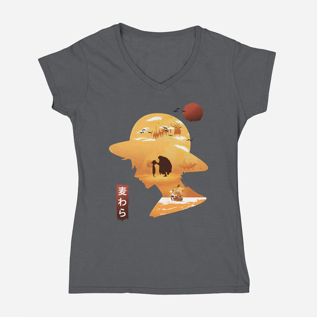 A Good Day To Sail-womens v-neck tee-kkdesign