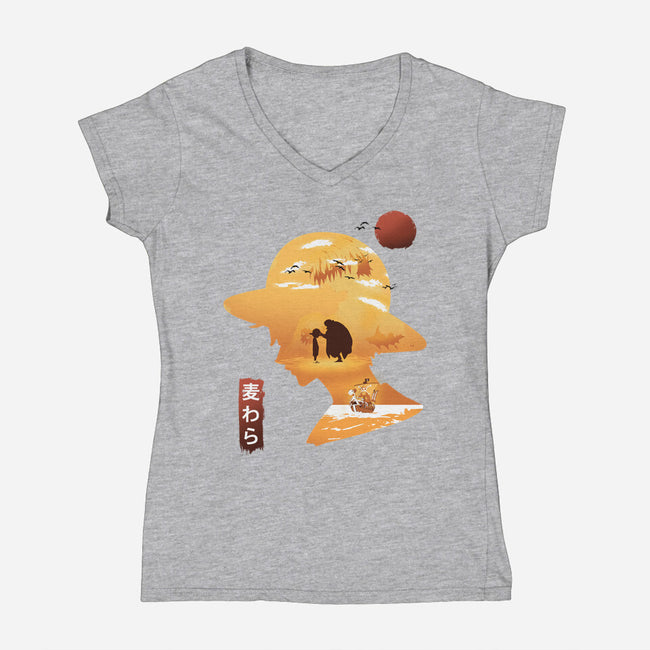 A Good Day To Sail-womens v-neck tee-kkdesign