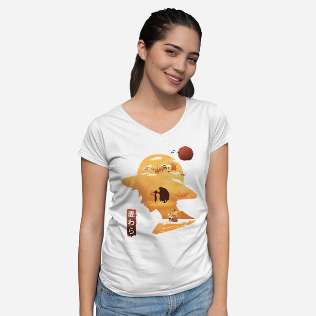 A Good Day To Sail-womens v-neck tee-kkdesign