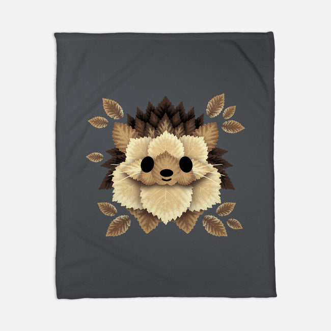 Hedgehog Of Leaves-none fleece blanket-NemiMakeit