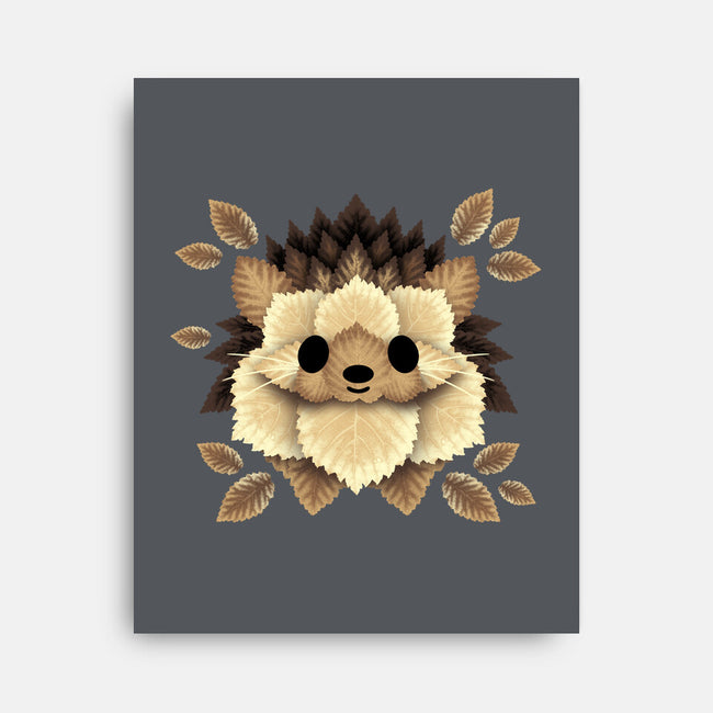 Hedgehog Of Leaves-none stretched canvas-NemiMakeit