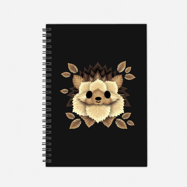Hedgehog Of Leaves-none dot grid notebook-NemiMakeit