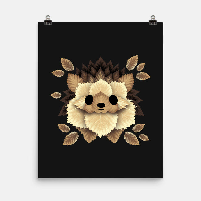 Hedgehog Of Leaves-none matte poster-NemiMakeit