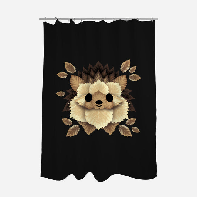 Hedgehog Of Leaves-none polyester shower curtain-NemiMakeit