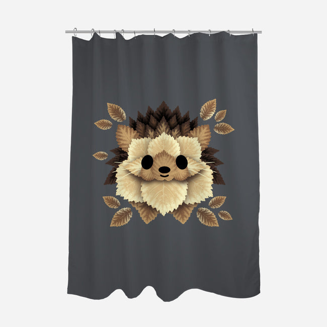 Hedgehog Of Leaves-none polyester shower curtain-NemiMakeit