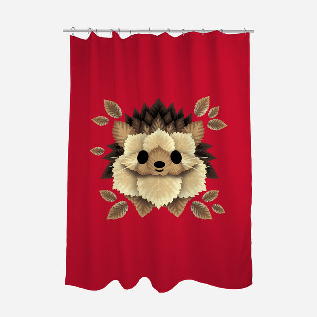 Hedgehog Of Leaves-none polyester shower curtain-NemiMakeit