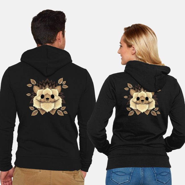 Hedgehog Of Leaves-unisex zip-up sweatshirt-NemiMakeit