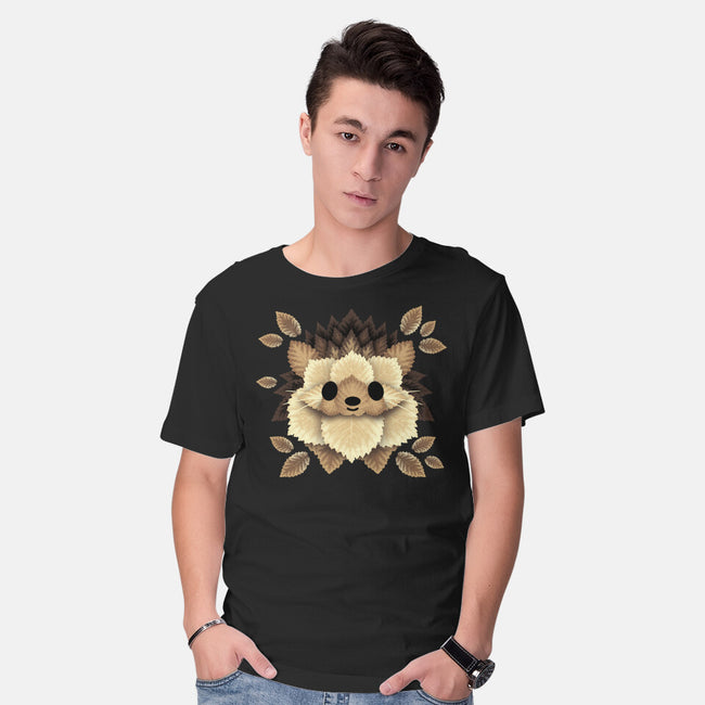 Hedgehog Of Leaves-mens basic tee-NemiMakeit