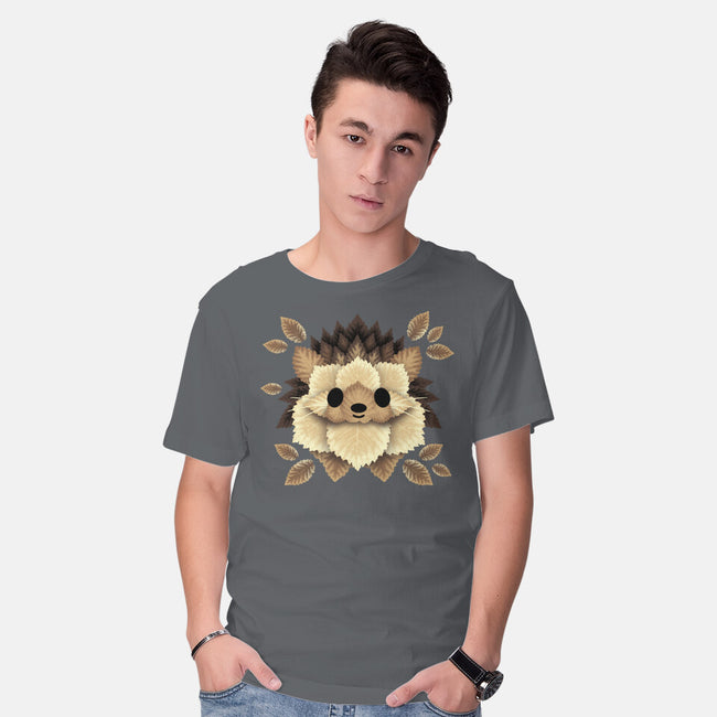 Hedgehog Of Leaves-mens basic tee-NemiMakeit