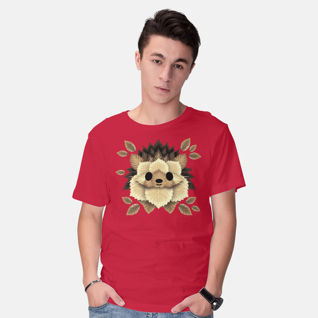 Hedgehog Of Leaves-mens basic tee-NemiMakeit