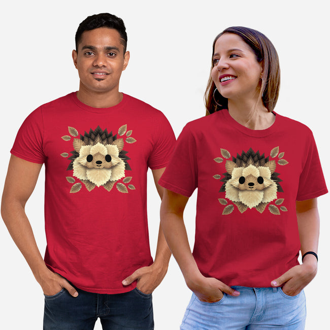 Hedgehog Of Leaves-unisex basic tee-NemiMakeit