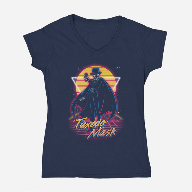 Retro Tuxedo Guardian-womens v-neck tee-Olipop