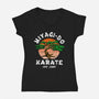 Miyagi Karate-womens v-neck tee-Kari Sl