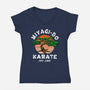Miyagi Karate-womens v-neck tee-Kari Sl