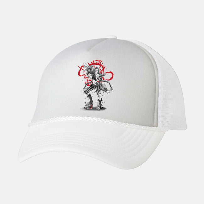 The Loose Cannon Girl-unisex trucker hat-DrMonekers