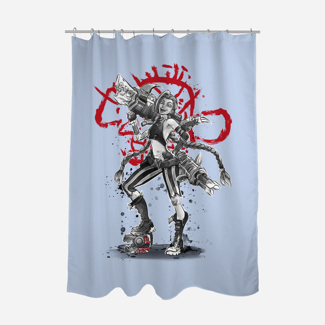 The Loose Cannon Girl-none polyester shower curtain-DrMonekers