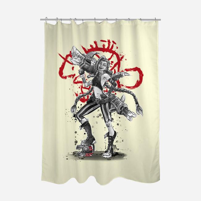 The Loose Cannon Girl-none polyester shower curtain-DrMonekers