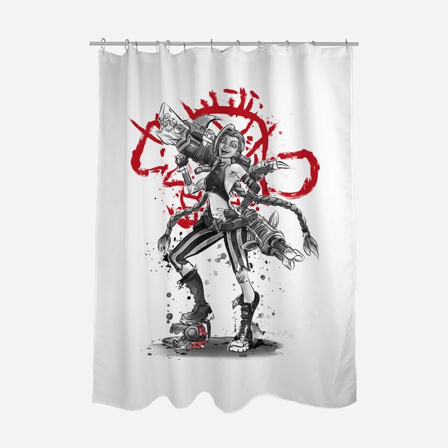 The Loose Cannon Girl-none polyester shower curtain-DrMonekers