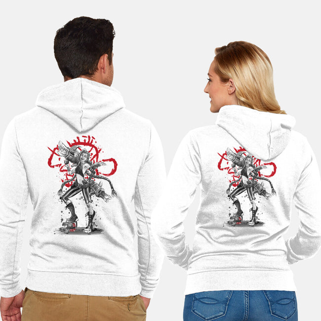 The Loose Cannon Girl-unisex zip-up sweatshirt-DrMonekers