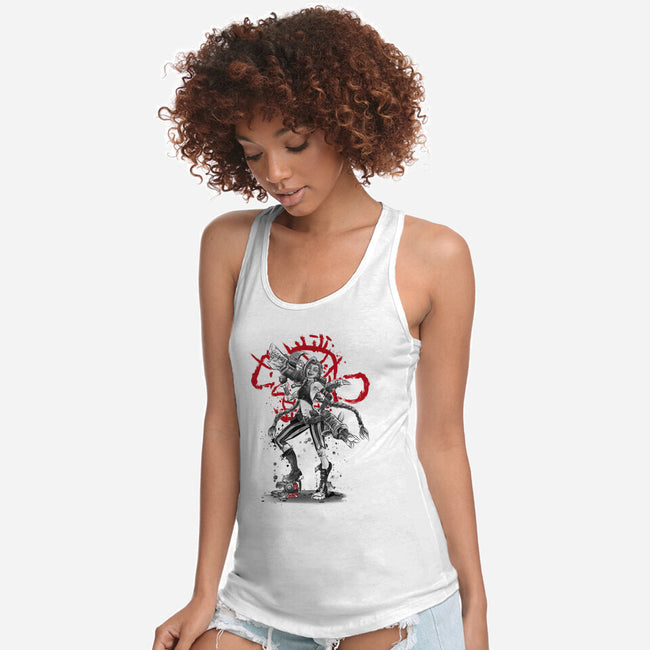 The Loose Cannon Girl-womens racerback tank-DrMonekers