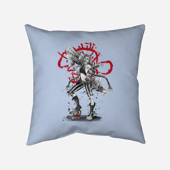 The Loose Cannon Girl-none removable cover w insert throw pillow-DrMonekers