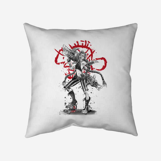 The Loose Cannon Girl-none removable cover w insert throw pillow-DrMonekers